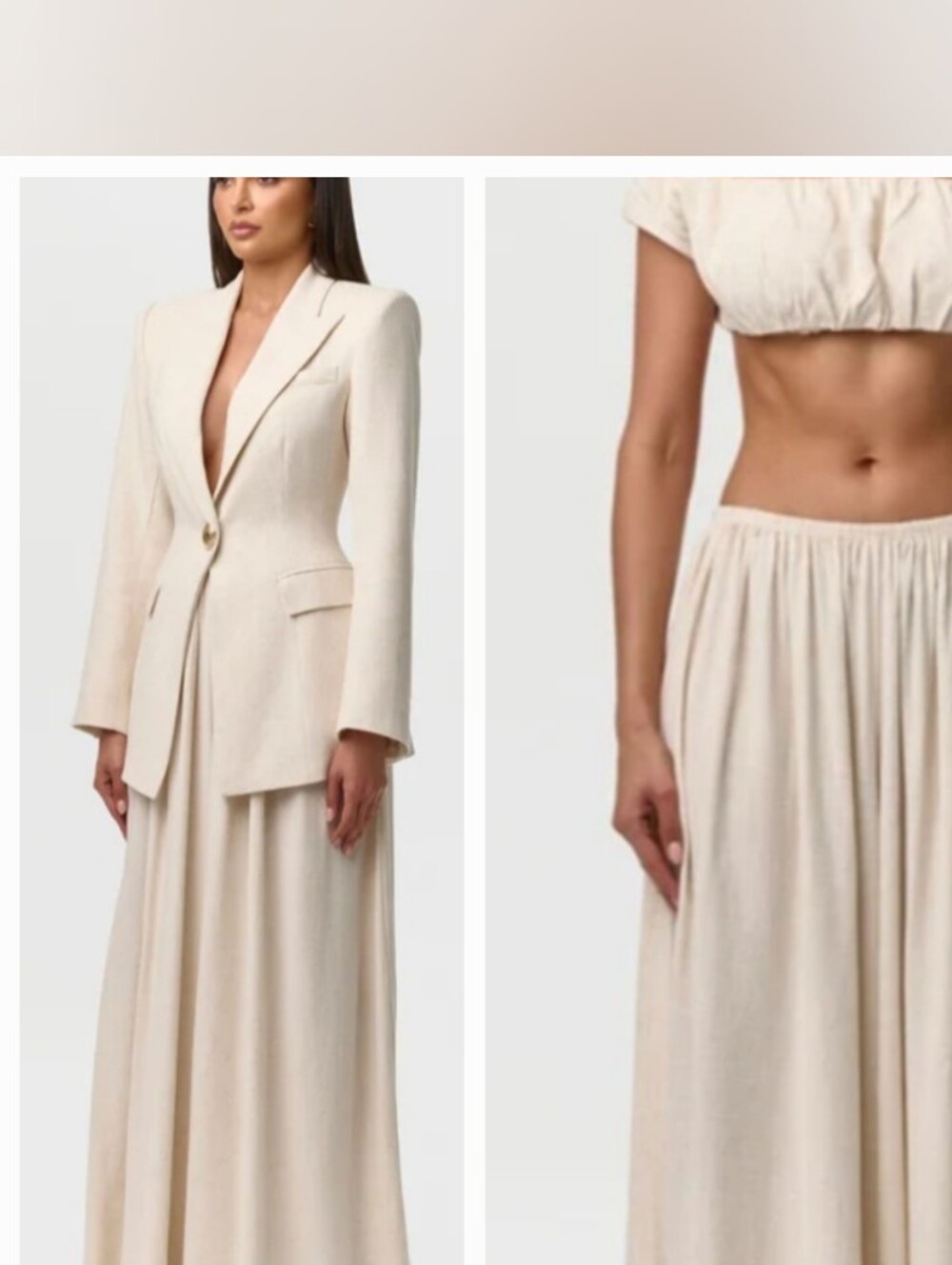 NAKED WARDROBE Los Angeles Pleated Linen Wide Leg Pants XL